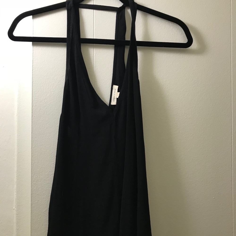 Silence + Noise Open/Tulip Back Black Blouse